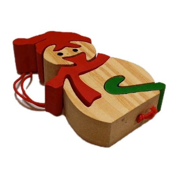 Vintage Department 56 Wooden Snowman Ornament Puzzle Christmas Decor‎ - Picture 4 of 4